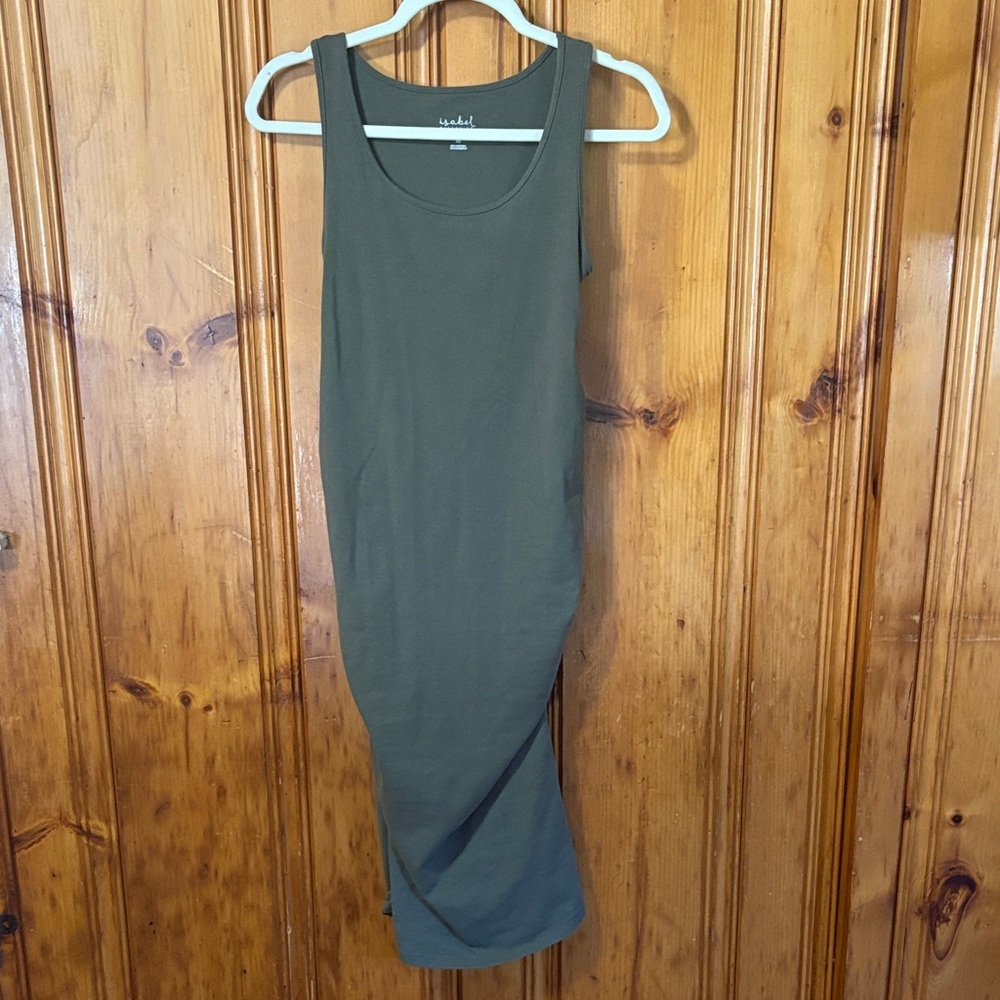 Isabel Maternity Form Fitting Olive Green Dress - Size XS